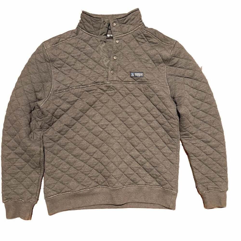 Men's Heathered Charcoal Kentucky Wildcats Quilted Quarter-Snap Pullover Jacket